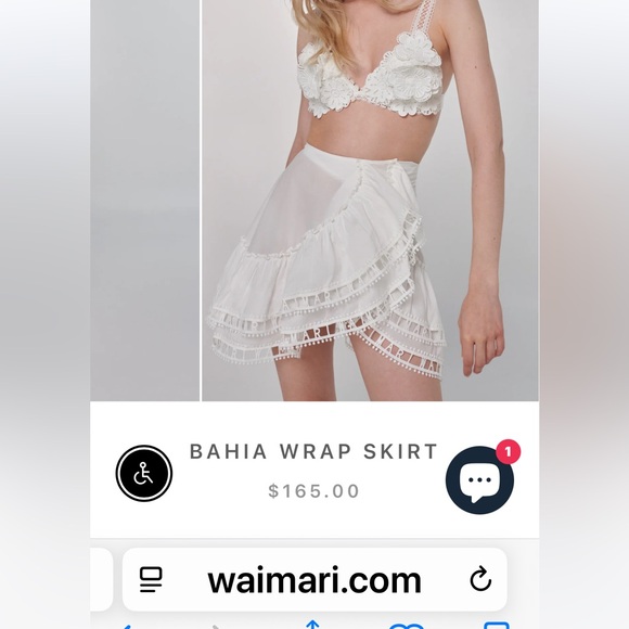 NWOT Waimari White Ruffled skirt - Picture 3 of 6